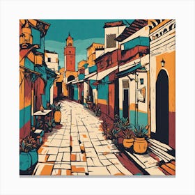 Moroccan Street Marrakech 1 Canvas Print