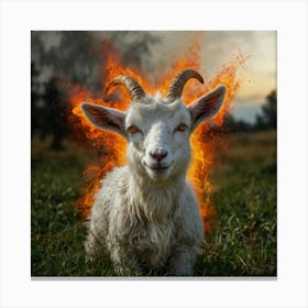 Goat On Fire 1 Canvas Print