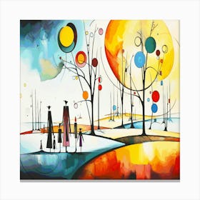 Kandinsky abstract winter illustration Canvas Print