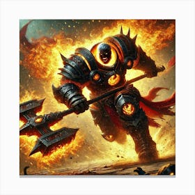 Marcus Steelfang Flameborn Charge Canvas Print