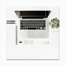 Top View Of A Laptop Canvas Print