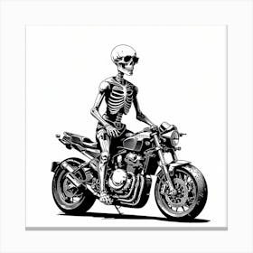 Skeleton Riding Motorcycle 1 Canvas Print