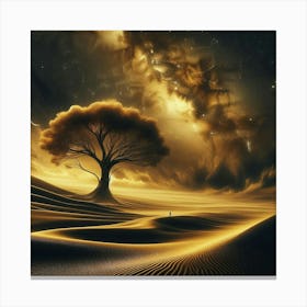 Tree In The Desert 5 Canvas Print