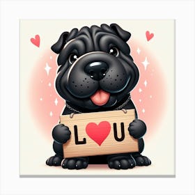 Cute Shar Pei LUV Canvas Print