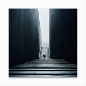 Man Walking Down The Stairs Canvas Print