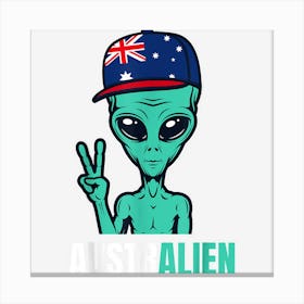 Funny Australian Alien Australia Flag Aussie Canvas Print