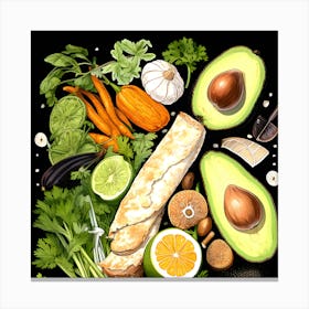 Healthy Food Vector Illustration 1 Canvas Print