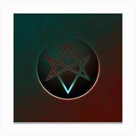Geometric Neon Glyph on Jewel Tone Triangle Pattern 301 Canvas Print