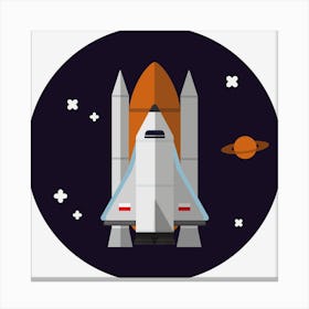 Space Shuttle Icon Rocket Space Universe Spaceship Canvas Print