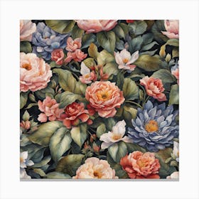 Floral Wallpaper Canvas Print