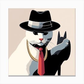 Cat In A Hat Canvas Print