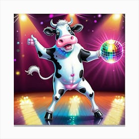 Disco Cow Canvas Print