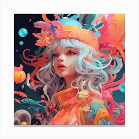 Girl With Bubbles Canvas Print