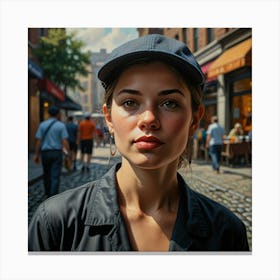 Girl In A Hat Canvas Print