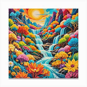 Waterfall Painting 1 Canvas Print