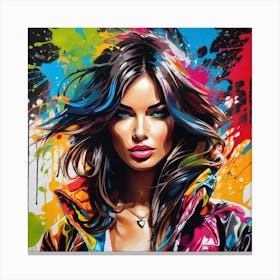 Girl With Splatters Canvas Print