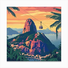 A Sugarloaf Mountain In Rio De Janeiro Lofi Illu 1719995814 4 Canvas Print