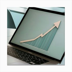 Laptop With A Graph On It Canvas Print