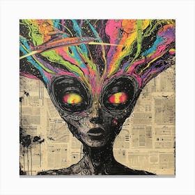 Alien newspaper Canvas Print