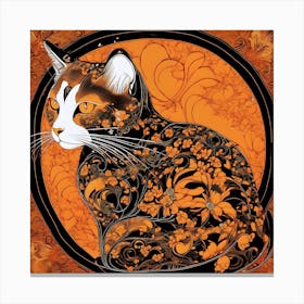 Cat In A Circle Canvas Print