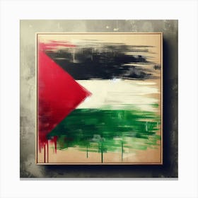 Palestine Flag Painting Canvas Print