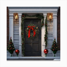 Christmas Door 72 Canvas Print