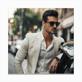 Man In A White Suit 1 Canvas Print