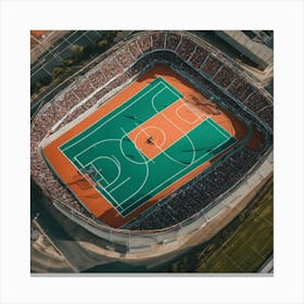 Aerial View Of A Basketball Court Canvas Print