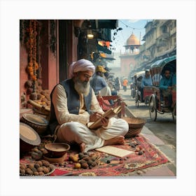 Man Reading A Book Canvas Print