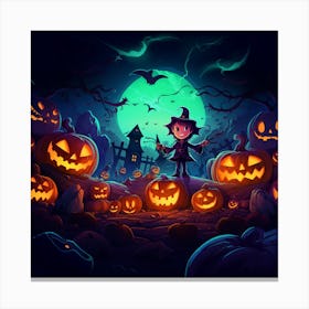 Halloween Pumpkins Canvas Print