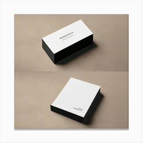 Black And White Business Card Mockup Canvas Print