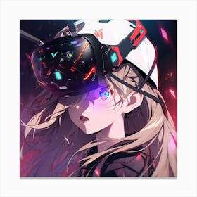 Anime Girl With Vr Headset Canvas Print