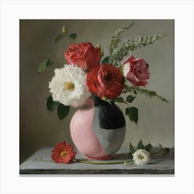 'Roses In A Vase' Canvas Print