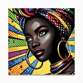 Opemipo African Woman In Turban Canvas Print