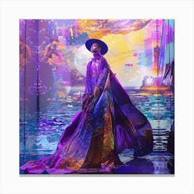 Woman In A Purple Dress Canvas Print