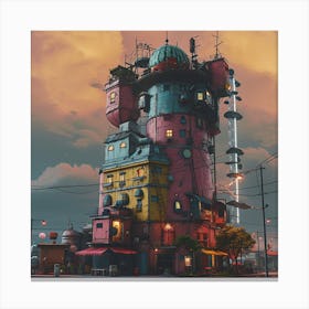 Kawaii Town Canvas Print