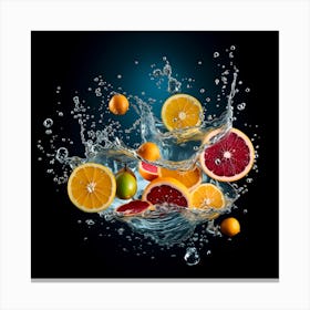 Splashing Oranges Canvas Print