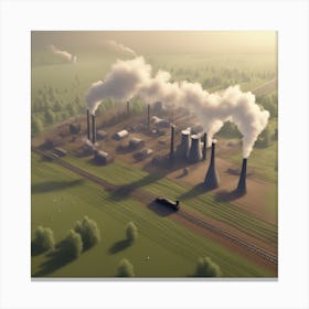 Aerial View Of A Power Plant Canvas Print