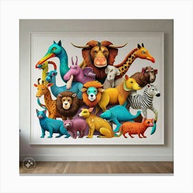 Cartoon Animals Canvas Print