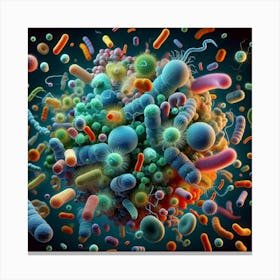 Bacteria - 3d Illustration 1 Canvas Print