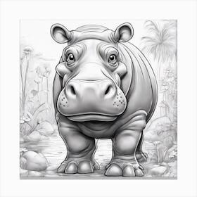 Hippo Canvas Print