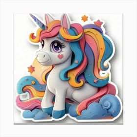 Unicorn Sticker 147 Canvas Print