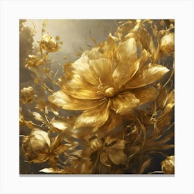 Gold Flowers Canvas Print