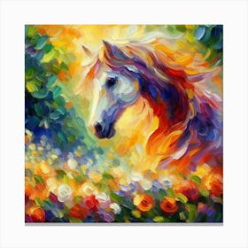 Horse In The Garden Canvas Print