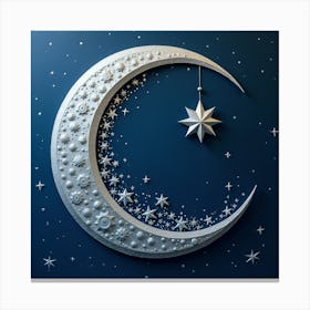 Moon And Stars islamic Canvas Print