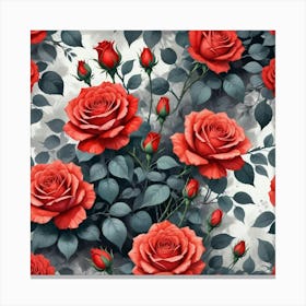 Red Roses Wallpaper Canvas Print