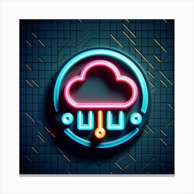 Neon Cloud Logo Canvas Print