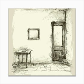 Sketch Of A Room Canvas Print