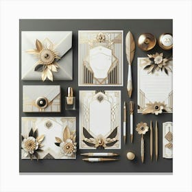 Deco Stationery Set 3 Canvas Print