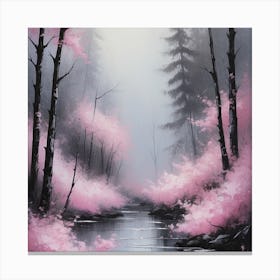 Pink Blossoms In The Forest Canvas Print